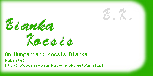 bianka kocsis business card